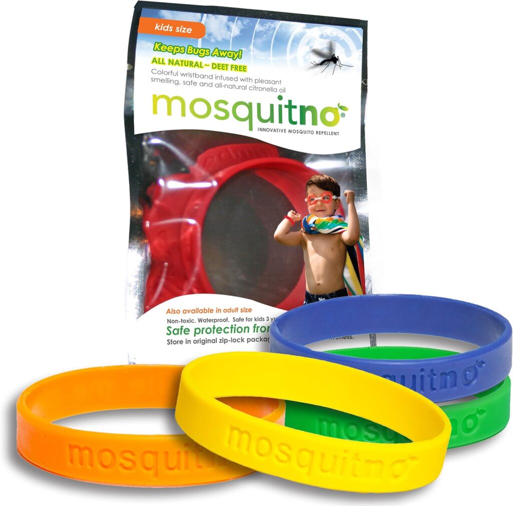 Mosquitno Natural, Citronella, Waterproof, Mosquito Repellent Wristbands,